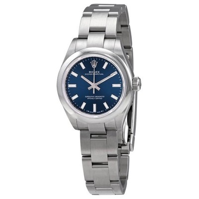 Rolex Oyster Perpetual 28 Automatic Chronometer Blue Dial Ladies Watch