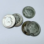 ROOSEVELT SILVER DIMES LOT OF 5 - 90% SILVER FREE SHIPPING #7970