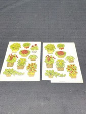 2 Sheets Vintage 1980 Hallmark Plant Flower Stickers Missing 1