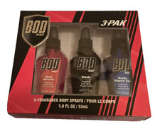 3 Pack Bod Man 1.8oz Men's Fragrance Body Sprays Most Wanted, Black, Ripped Abs