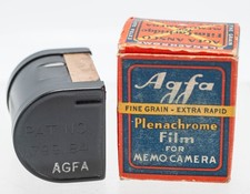 Rare - Agfa Plenachrome Memo 35mm Film Box  Cartridge - 50 Exp 09/1936
