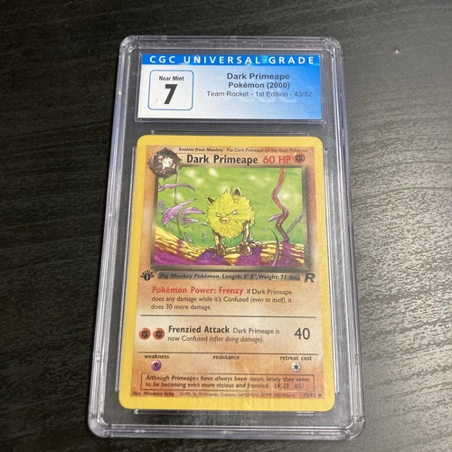 CGC 7 Dark Primeape 43/82 Pokémon Team Rocket 1st Edition