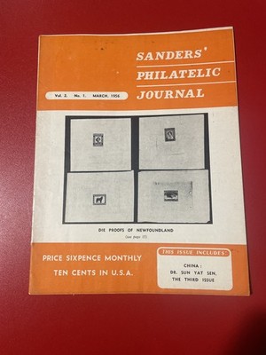Sanders Philatelic Journal Vol 2 No 1 1956 Sun Yat Sen China Briefmarken Philatelie