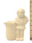 RED WING Art Pottery 1345 Planter GIRL w/FLOWERS Ivory In & Out 6.25 in.