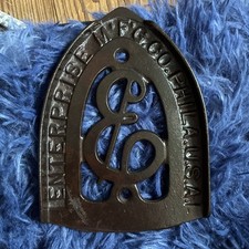Vintage Cast Iron Trivet Enterprise MFG CO. Philadelphia USA Sad Iron Holder