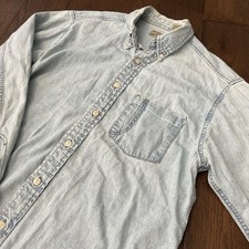 Vtg Levi's Mens Denim Shirt Long Sleeve Red Tab Metal Buttons 90s Y2K Size M