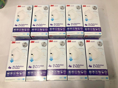 LOT OF 10 - 3M N95 Air Pollution and Pollen Respirator Mask, 29211 - 2 Pack each