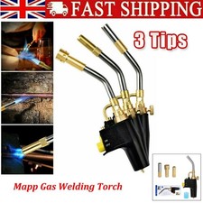 Propane Mapp Gas Blow Torch Welding Soldering Brazing Plumbers Tool with 3 TIPS