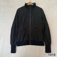 Lululemon Run Back on Track Zip Up Jacket Size 12 Black Athleisure