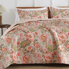 Quilt Set King Size Floral Patchwork Quilted, Soft Comforter Set Bedding Sets...