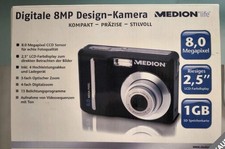 Digitale 8MP Design-Kamera Medion-super Zustand mit extras