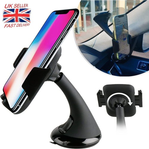 Universal Car Phone Holder 360° Rotatable Suction Dashboard Mount Windscreen UK