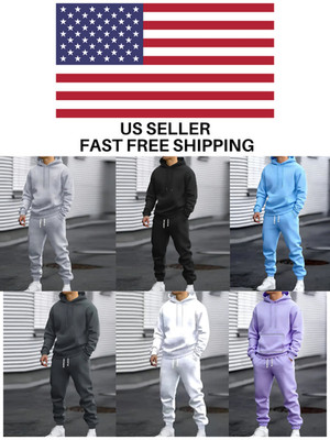 Mens 2 Piece Hoodie and Jogger Set Tracksuit S-3XL