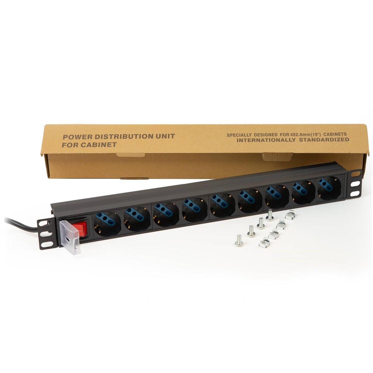 LINK MULTIPRESA ALIMENTAZIONE RACK 19"" 9 PRESE UNIVERSALI UNEL TRIPOLARI/SCHUKO