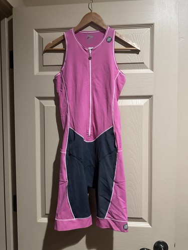 DESOTO SPORT FEMME PINK WOMENS MOBIUS TRISUIT TRIATHALON TRAINING SUIT SZ LARGE
