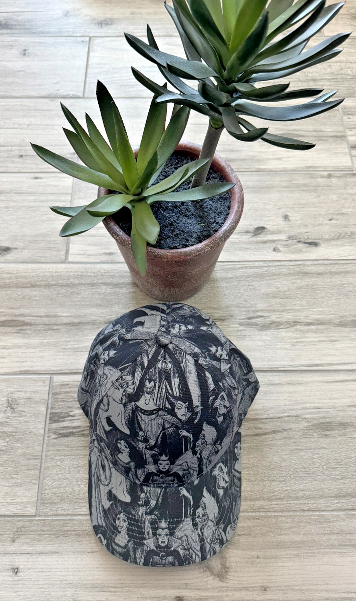 Extremely rare Disney Parks Maleficent osfm hat Disney Parks Villains Hat All Over Print Gray Black OSFM  main image 2