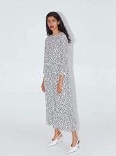 Zara Black and White Polka Dot Midi Dress Size L Sold Out Style-THAT Zara dress