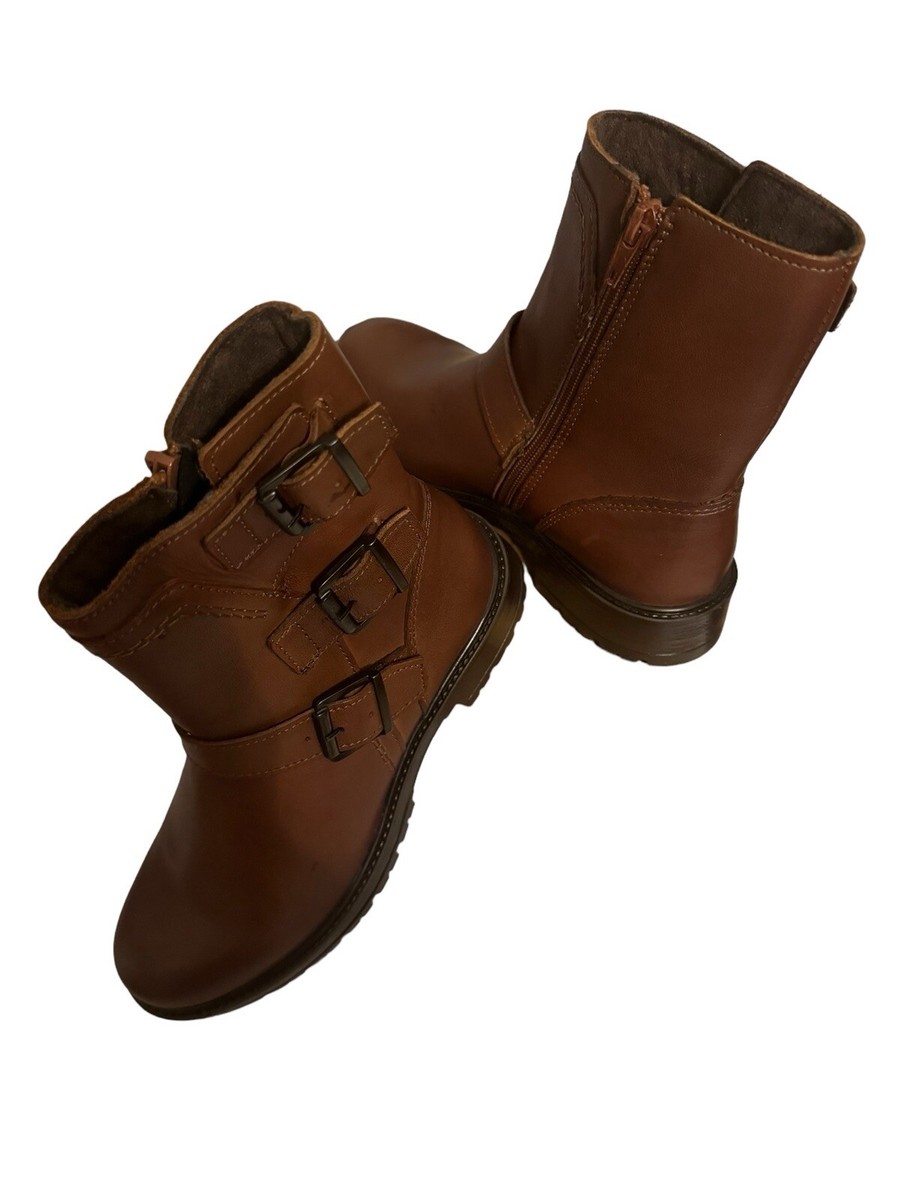 Bootlegger Made in Portugal Astra Buckled Moto Boots Leather