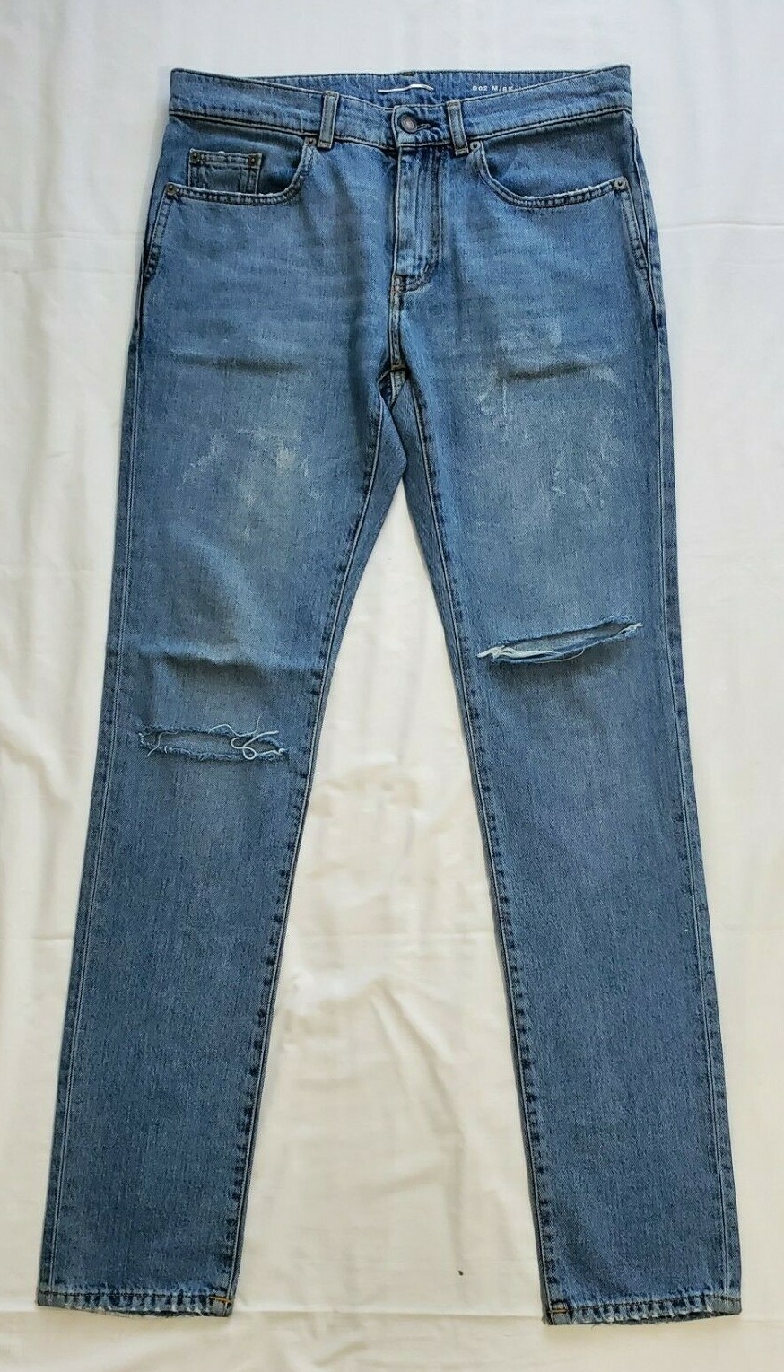 SAINT LAURENT Jeans denim uomo Saint Lauren D2 M L LW riparato skinny strappato $750 nuovo senza etichette TG 32X34