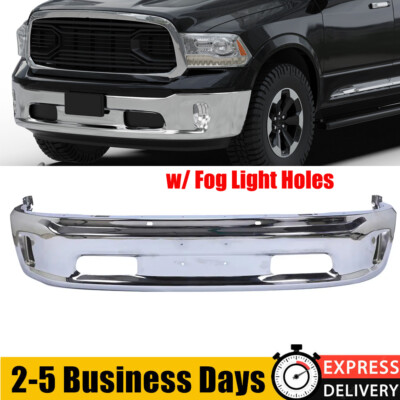 Front Bumper Face Bar For 13-23 Ram 1500 / Ram 1500 Classic w/ Fog Light Holes