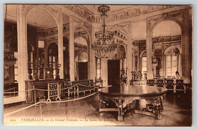 c1910s Versailles France Le Grand Trianon Interior Chandelier Antique Postcard