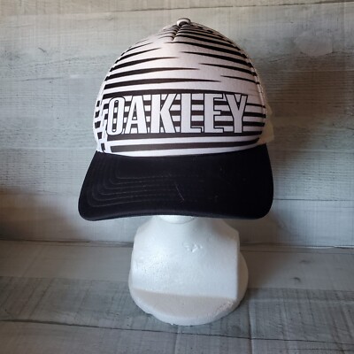 Oakley Classic Snap Back Black White Zebra Mesh Cap Surf Sun Casual Beach 