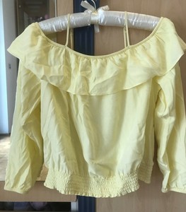 yellow off shoulder blouse