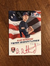 Blake Rutherford 2015 USA Baseball Team Signatures Red Ink Auto RU Nationals /25