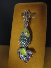 BARBARA BIXBY FISH CHARM PENDANT GREEN ENAMEL...