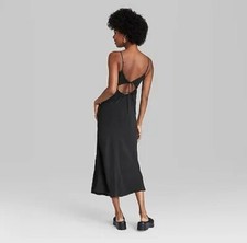 Wild Fable - Women's Tie-Back Midi Dress - Black - Size XL