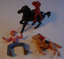 Cowboy Shooting Rifle Cowgirl Figure Jockey on Horse Vintage lot