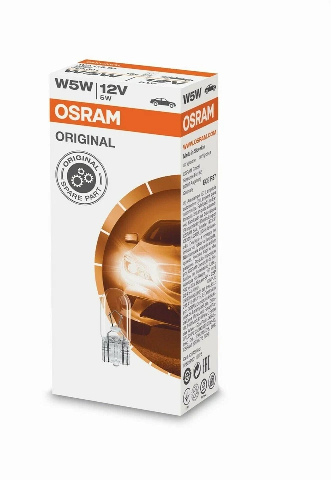 10x W5W Standlicht T10 5W Glassockel Osram Birne Original Lampen 2825 12V - Bild 2 von 3