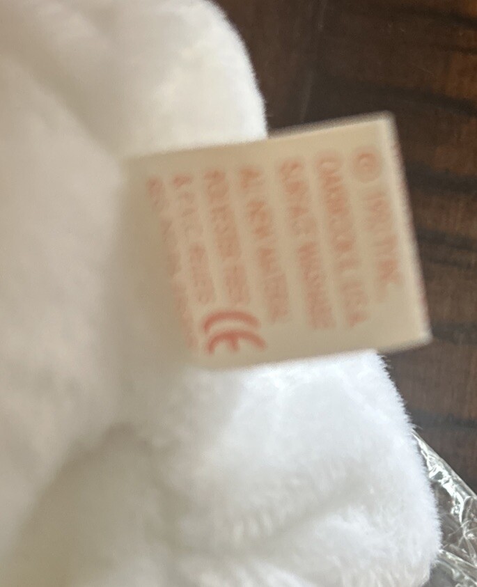 RARE NEW Ty Valentino Bear Beanie Baby 1993/1994 with Brown Nose and tag errors! thumbnail 4