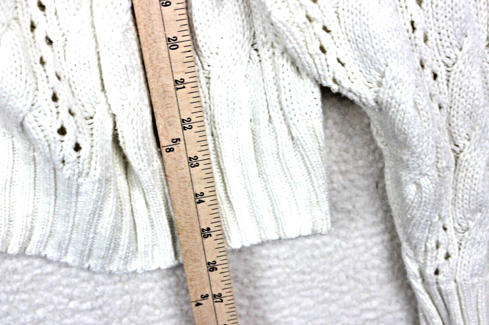 Universal Thread Cable Knit Open Weave Sweater Iv… - image 4
