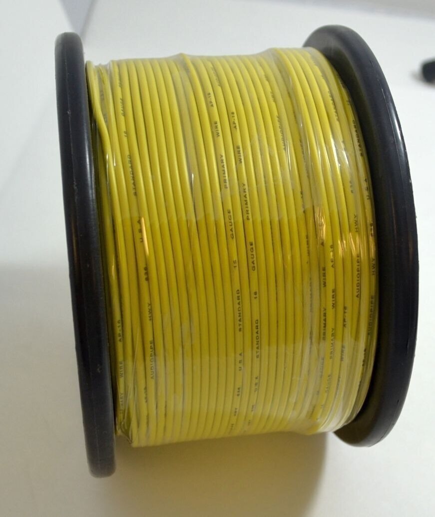 16 Gauge Car Audio Primary Wire (500ft&ndash;Yellow)&ndash; Remote, Power/Ground Electrical
