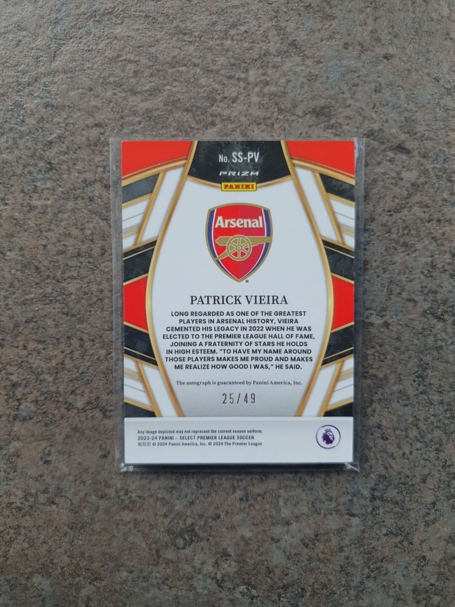 2023-24 Panini Select EPL Patrick Vieira Auto 25/49 Purple Arsenal