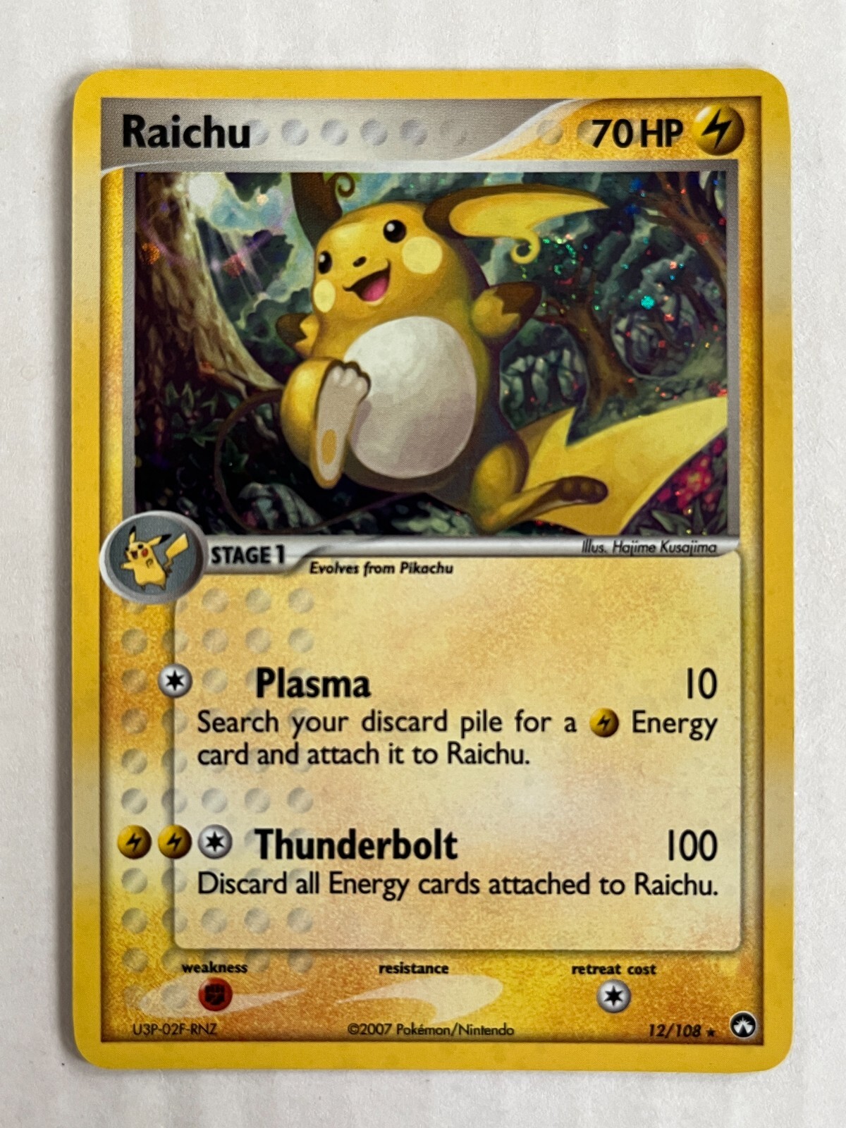 Raichu Holo Rare #12 Power Keepers Pokemon Card 2007 NM