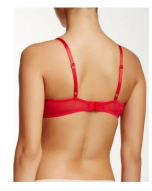 Betsey Johnson Lace & Mesh Balconette Bra Red Size 32B  3267 - Image 2 of 2