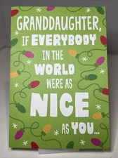 Hallmark Christmas Greeting Card Unused Granddaughter Christmas Lights Green Red
