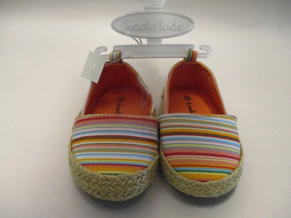 Nuevo con Etiqueta Koala Niños Pequeños Niñas 2M Sin Cordones Rayas Alpargata Zapatos Planos Foto 3 de 4