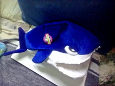 Emerald Toy Blue Shark 20" long Plush 2 dimensional Flat Killer Whale Toy