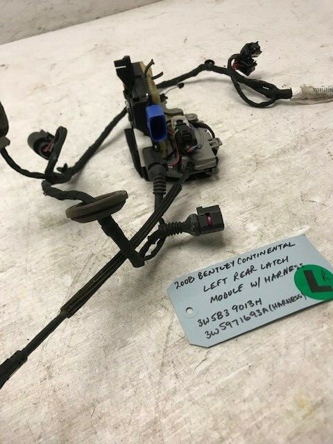 06 07 08 Bentley Continental Flying Spur LEFT REAR DOOR LATCH WIRING 3W5839013H