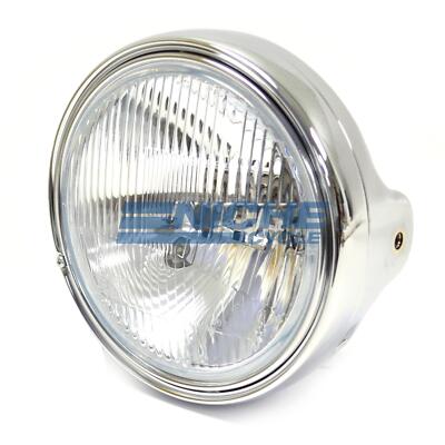 7.5'' Side Mount Chrome ECE Japanese Motorcycle Headlight Honda Kawasaki Cafe