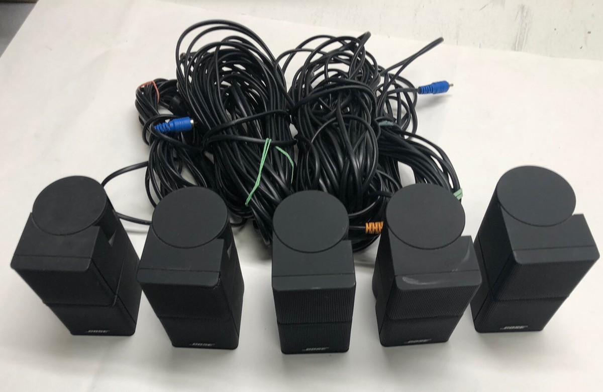 5 Premium Bose Jewel Cube Speakers Used W O Cables Black In
