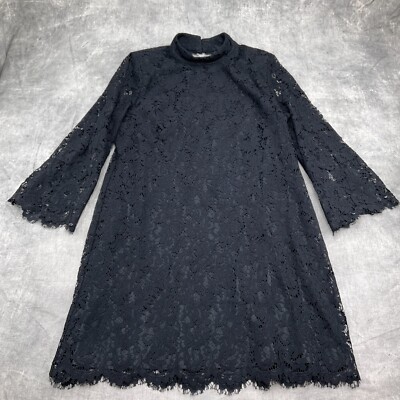 Cache Dress Women XLarge Black Lace Open Back Shift Classic Party Formal Sexy