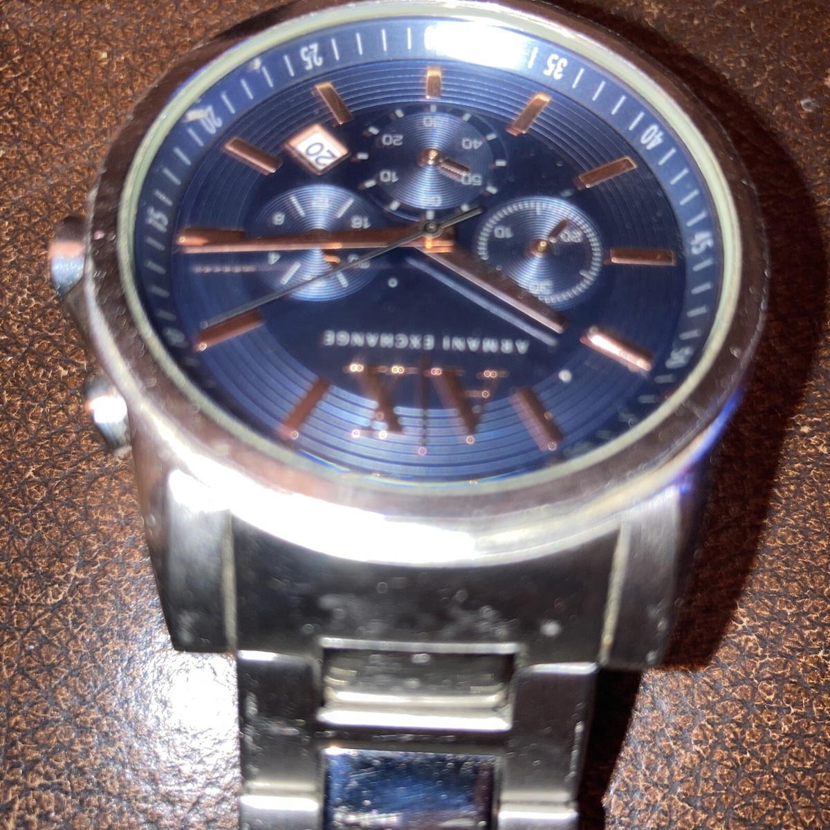 Armani Exchange AX2085 Mens Chronograph Stainless Steel,Blue Dial