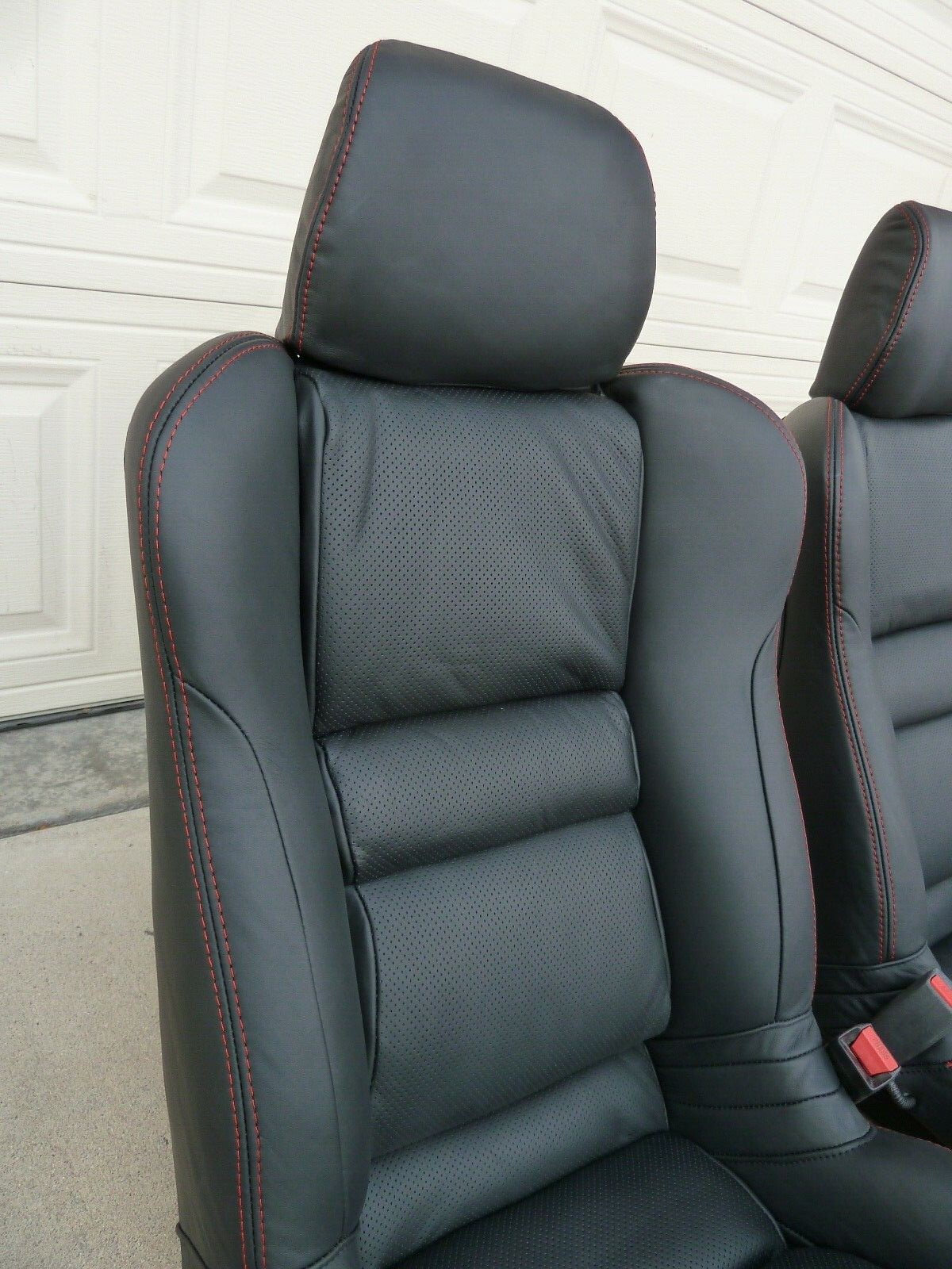 NEW Leather 1991-2005 Acura NSX Factory Seats Perforated Black Red Stitching