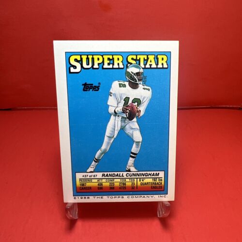 1988 Super Star Sticker Back Randall Cunningham #37 #9 #197 - Picture 2 of 2