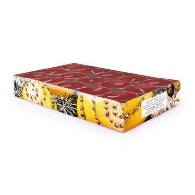 30er Pack Duft Teelichter WEIHNACHTSDUFT rot  D. 3,5cm Pajoma