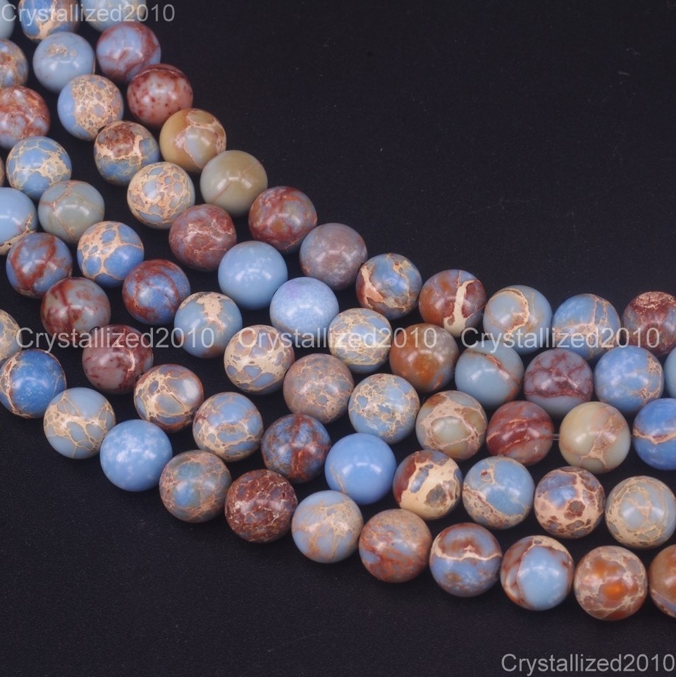 Ny6design Sea Sediment Jasper Spacer Beads – Round, Smooth, Green, 4mm To 15mm, USA Seller